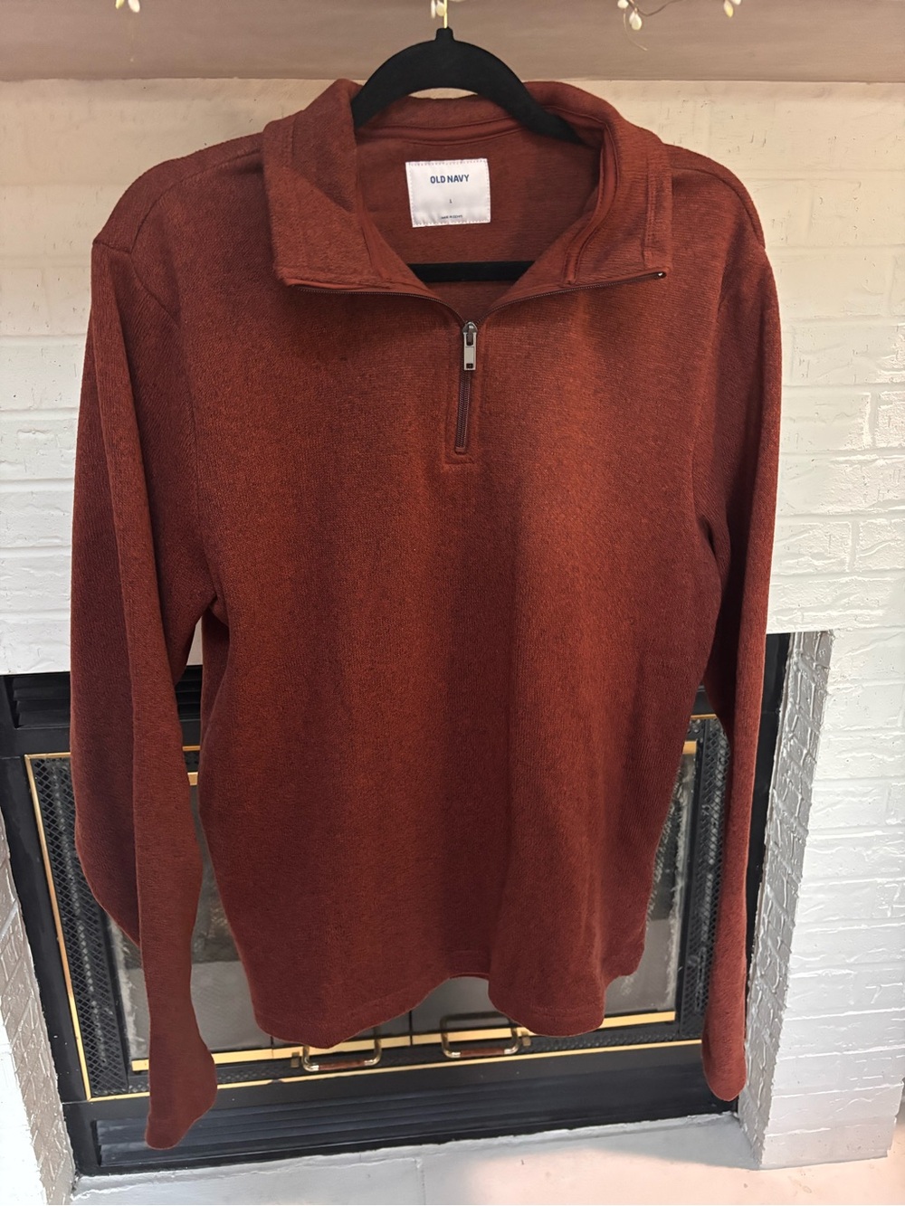 Old Navy Men's Rust Orange Quarter-Zip Sweater
